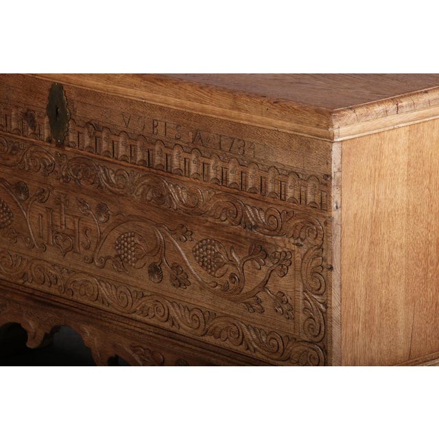 Antique Baroque Chest in Oak, 1784 For Sale - Image 13 of 18