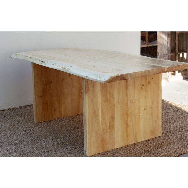 1990s California Coastal 72" Bleached Live Edge Table For Sale - Image 5 of 6