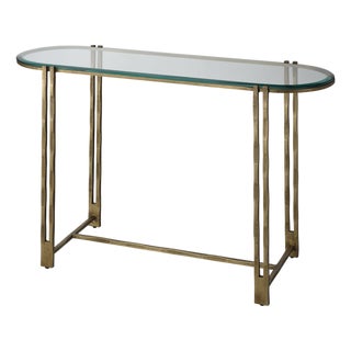 Jamie Young Metrical Iron Console Table, Antique Brass For Sale