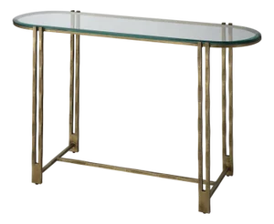Jamie Young Metrical Iron Console Table, Antique Brass