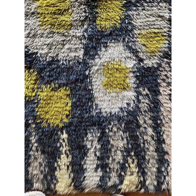 Mid-Century Modern Wool Rya Rug, 1960s For Sale - Image 9 of 18