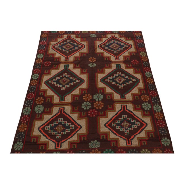 Tribal Rug & Kilim’s Afghan Baluch Tribal Rug in Rust Tones With Geometric Medallions For Sale - Image 3 of 7