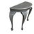 1980s Painted Console Foyer Table Half Round Demilune Painted Deep Gray Moody Shell Carving For Sale - Image 5 of 9