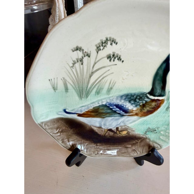 19th Century Choisy Le Roi Majolica Duck Plate For Sale - Image 4 of 10