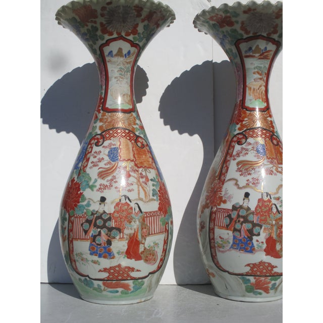 Japanese Edo 1880s Matching Vases Hichozan Shinpo--a Pair of 2 For Sale - Image 10 of 15