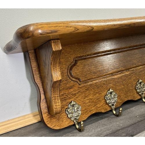 Wood Vintage French Coat Rack in Oak with Hooks For Sale - Image 7 of 11