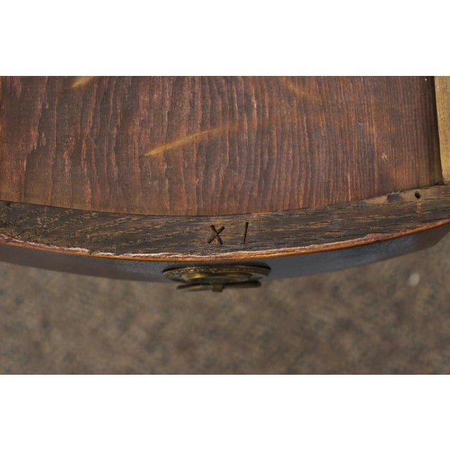 Wood Antique Federal Mahogany Satinwood Inlay Narrow Dropleaf Pembroke Side Table For Sale - Image 7 of 17