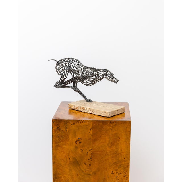 Mid-Century Modern Mid-Century Modernist Signed Deborah Gabris Greyhound Welded Brutalist Steel Sculpture For Sale - Image 3 of 12