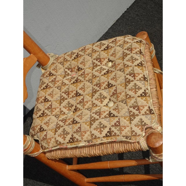 Pair of Vintage French Country Rush Tan Side Chairs W Cushions For Sale - Image 11 of 13