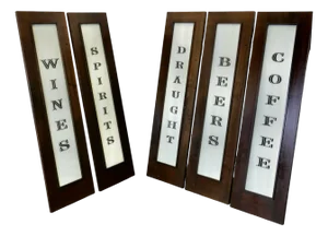 Full Length Opaline Glass Bar Sign, 1960s