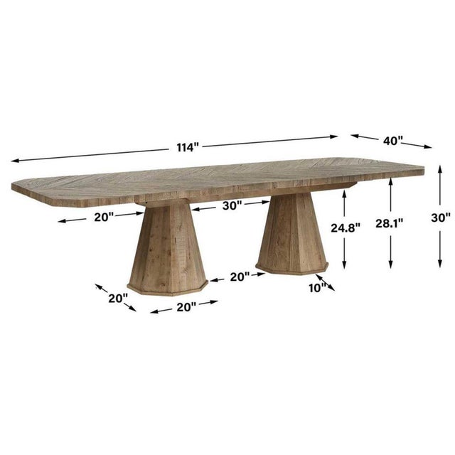 Wood Salvaged Oak Extendable Dining Table For Sale - Image 7 of 7