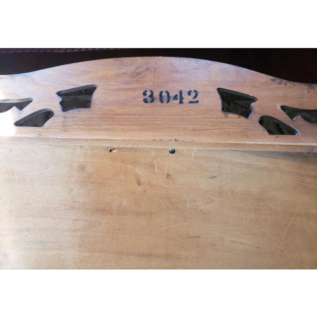 Vintage Large Carved Mahogany Hanging Wall Mirrorr For Sale - Image 11 of 12