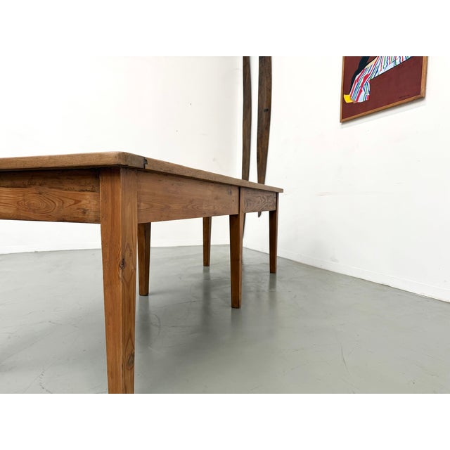 Large Farmhouse Table with Oak Top and Spindle Legs, 1950s For Sale - Image 10 of 18