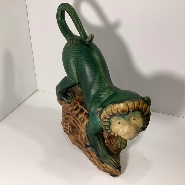 19th Century Chinoiserie Hollywood Regency Boho Chic Ceramic Monkeys - A Pair For Sale - Image 9 of 13