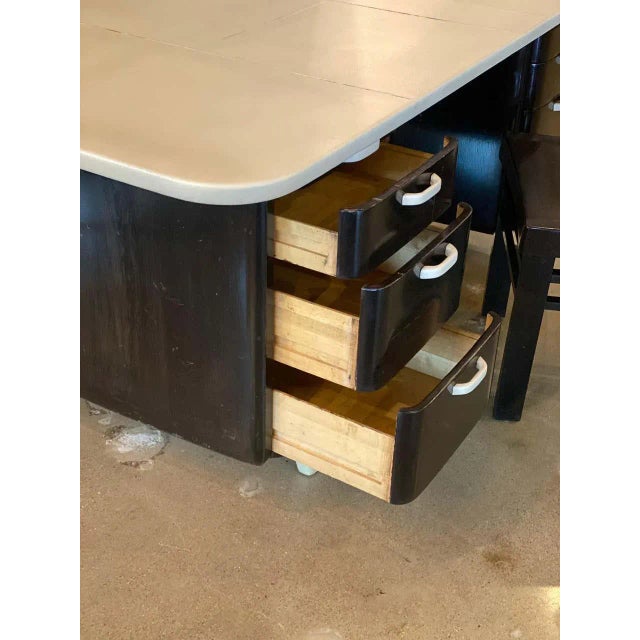 Art Deco Desk and Chair, Parchment Top, Vittorio Valabrega, Italy, 1930's For Sale In Austin - Image 6 of 13