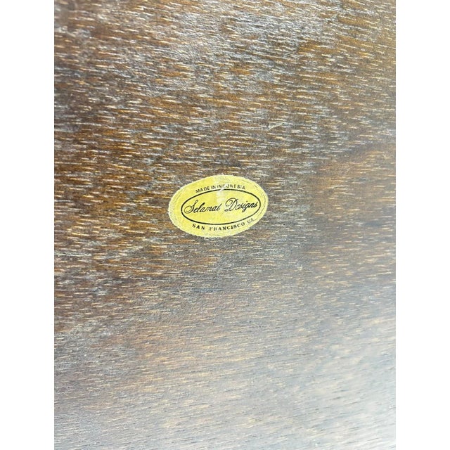 Brown Vintage Selamat Designs Mahogany Letter Tray – Two Tier Lattice Desk Organizer For Sale - Image 8 of 8