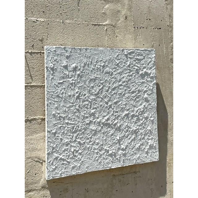 Contemporary Vintage Boho Original Mixed Media Abstract Painting on Canvas For Sale - Image 3 of 6