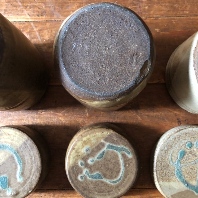 1960s Mid Century Modern Ceramic Canisters From France - Set of 3 For Sale - Image 9 of 12
