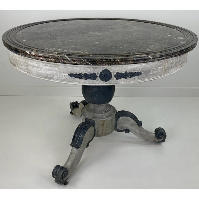 19th Century Pedestal Table With Marble Top For Sale - Image 11 of 11