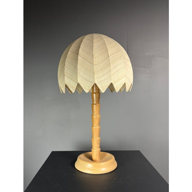 1970s Pine Palm Table Mushroom Lamp from Temde, Switzerland, 1970s For Sale - Image 5 of 13