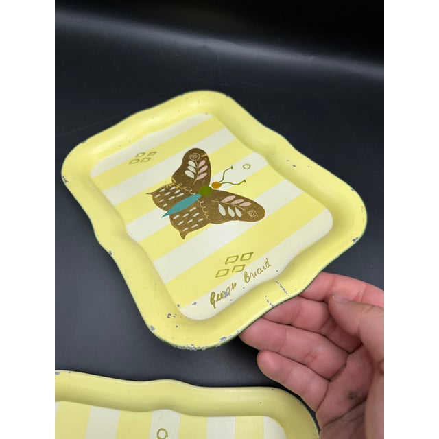 Vintage Set of 2 Georges Briard Hand-Painted Metal Trays – MCM For Sale - Image 9 of 10
