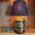 Vintage Chinoiserie Motif Brass Drum Table Lamp on Wooden Base Thomas Cooper For Sale - Image 6 of 6