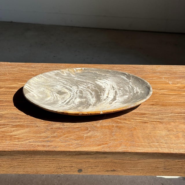 Petrified wood trinket dish or tray. Petrified wood is a fossilized wood (from the same family as magnolia) dating back 20...