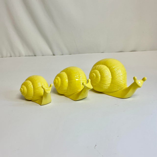 Mid-Century Folk Art Boho Chic Hollywood Regency Ceramic Snail Figural, Large For Sale - Image 9 of 12