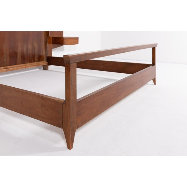 Wood Mid-Century Modern Italian Double Bed Frame from Gio Ponti, 1950s For Sale - Image 7 of 10