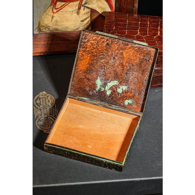 Amazing Vintage Peru Mixed Metal Copper Alloy and Sterling Silver Art Box Incan Design Element Home Decor For Sale - Image 9 of 15