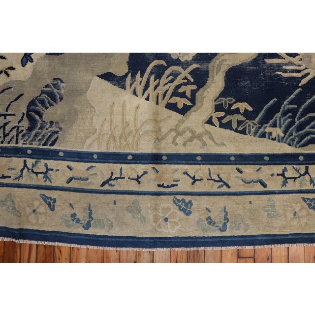 19th Century Zabihi Collection Monkey Pictorial Chinese Rug - 7' x 8'4" For Sale - Image 4 of 12