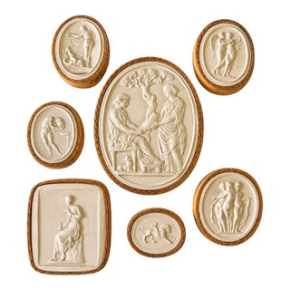Antique Italian Grand Tour Plaster Intaglios - Set of 7 (Group #7) For Sale