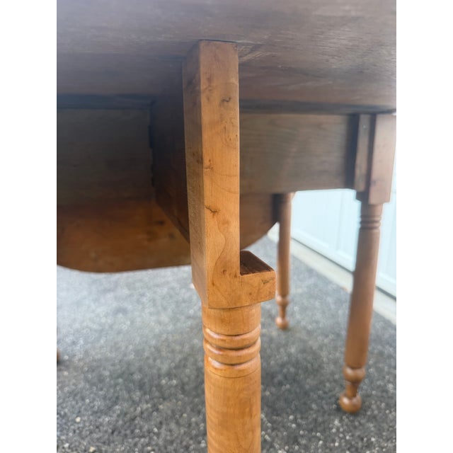 Antique Oak Gate Leg Drop Leaf Table For Sale - Image 10 of 12