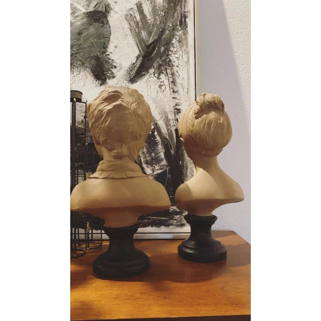 1960s Large French Terra Cotta Bust Boy & Girl Bust Borghese - a Pair For Sale - Image 5 of 13