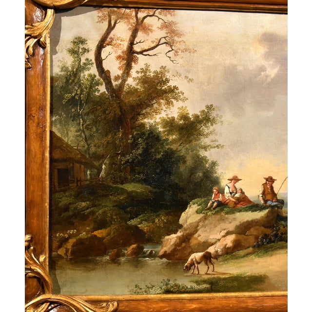 Circle of Francesco Zuccarelli, Landscape, 1750, Oil on Canvas For Sale - Image 11 of 13
