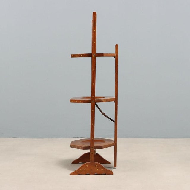 Italian Valet with Walnut Inlays and Brass For Sale - Image 5 of 8