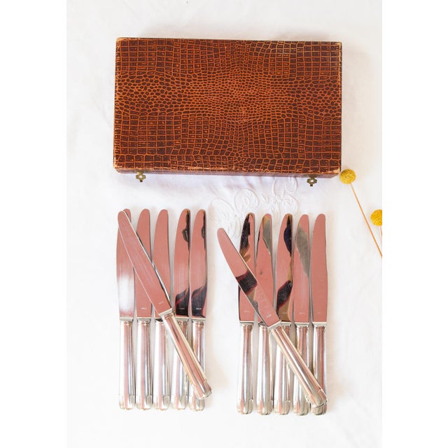 French Art Deco Silver-Plated Table Knives, 1940s, Set of 12 For Sale - Image 9 of 9