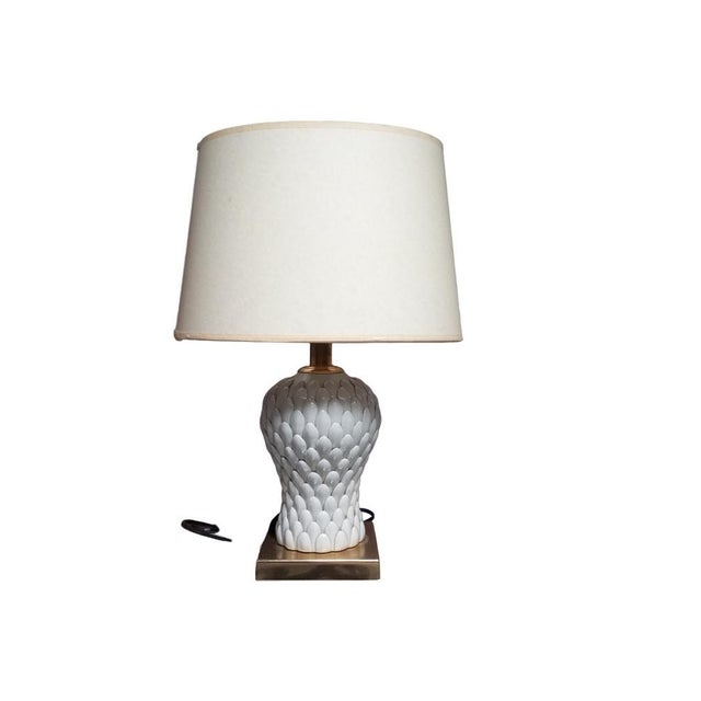 Brass and Porcelain Table Lamp by Tommaso Barbi, 1980s For Sale - Image 16 of 17