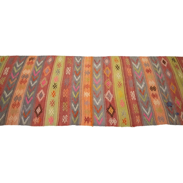 Colorful Vintage Kilim Runner For Sale - Image 4 of 7