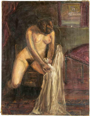 Antonio Feltrinelli, Nude Woman, 1930, Oil Painting, Framed