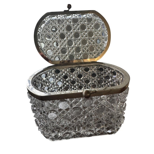 French French Baccarat Style Casket Box With Silver Metal Trim For Sale - Image 3 of 8