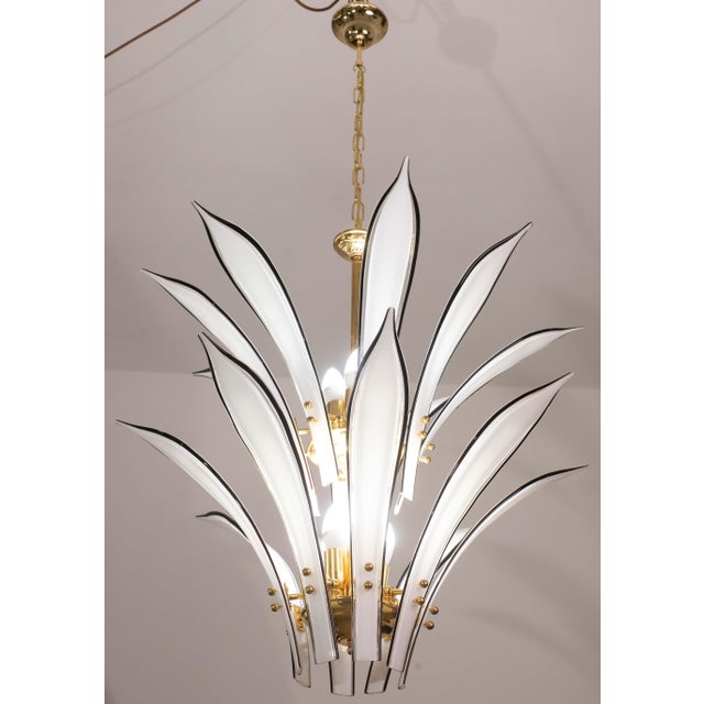 1970s Vistosi "Palms" Murano Glass Style Chandelier, 1970 For Sale - Image 5 of 12