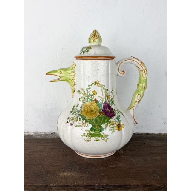Antique Italian Zoomorphic Majolica Coffee Pot in the style of Pasquale Rubati, Early 20th Century For Sale - Image 17 of 17