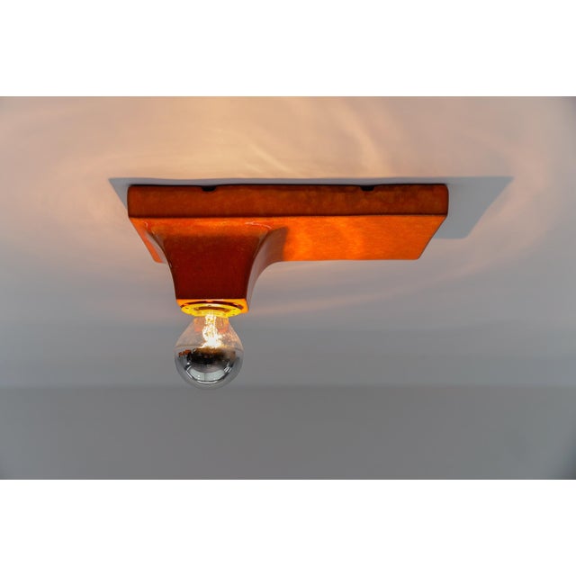 Mid-Century Modern Orange Ceramic Wall Lights from Waldi, 1960s, Set of 8 For Sale - Image 9 of 18