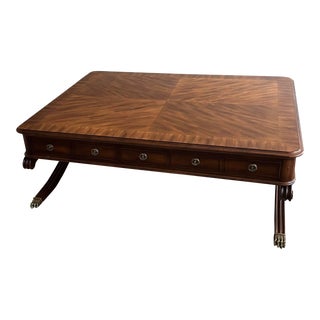 Reserved for Deap Please Do Not Purchase 1990s Cth Sherrill Occasional Large Oak and Walnut Coffee Table For Sale