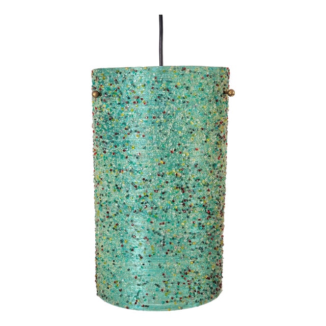 Polyester Green Sugar Tube Pendant Lamp, 1960s For Sale
