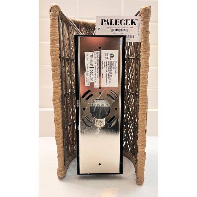 Contemporary New Palecek Augustine Outdoor Demi Wall Sconce Coastal Wicker Exterior Light For Sale - Image 3 of 5