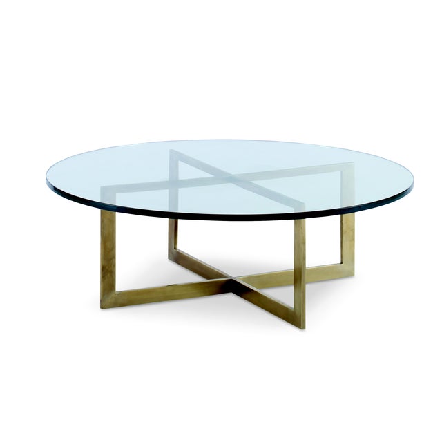 Contemporary Nest Small Round Cocktail Table with Glass Top For Sale - Image 3 of 3