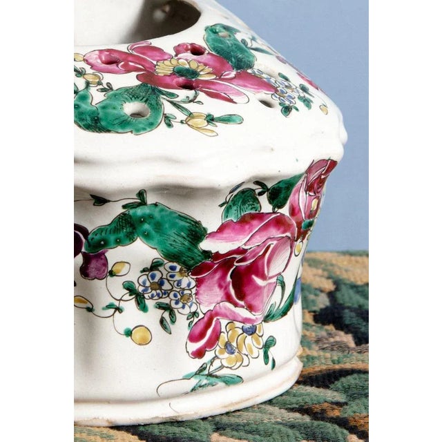 Pink and Green Bough Pot with Grotesques from Moustiers Faience For Sale - Image 9 of 11