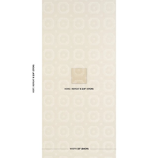 Beveled Frame Sisal wallpaper is a playful, modern take on a trompe l’oeil panel motif. Printed by hand on our Haruki...